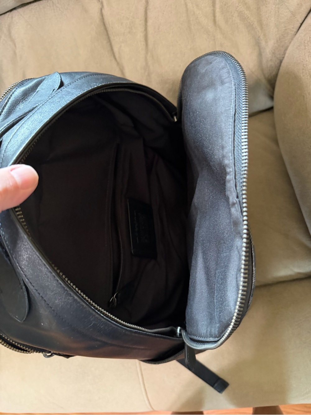 Coach Black Signature Monogram Backpack - Picture 4 of 5